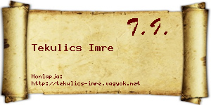 Tekulics Imre névjegykártya