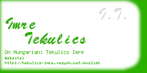 imre tekulics business card